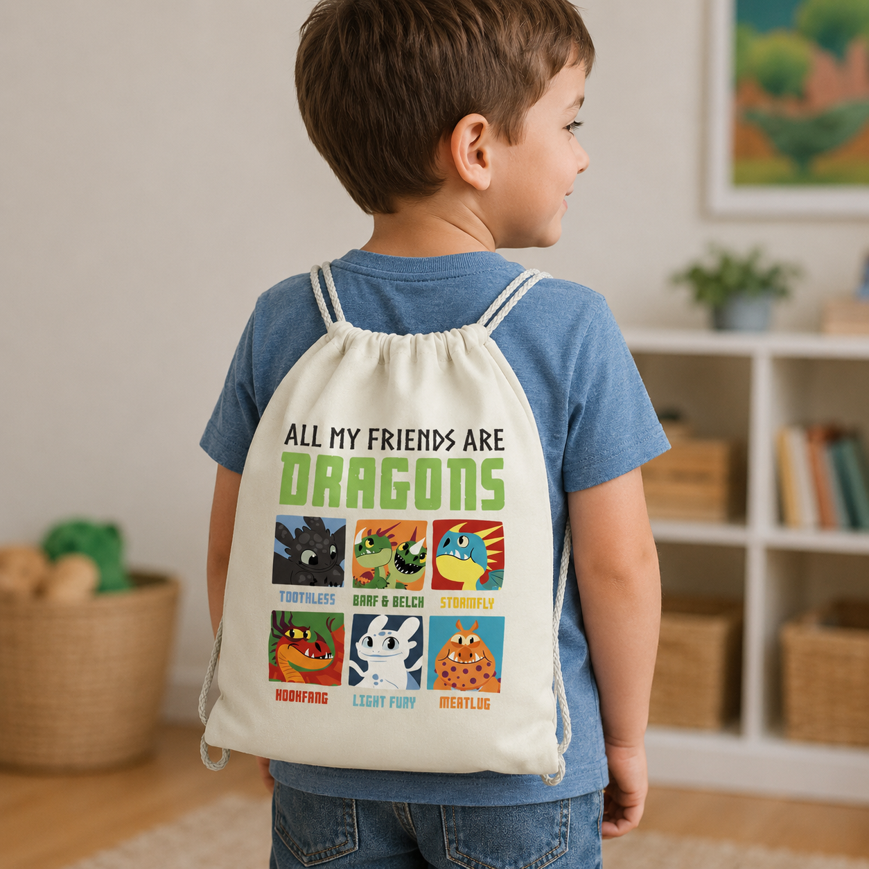 HTTYD My Friends Are Dragons Drawstring Backpack