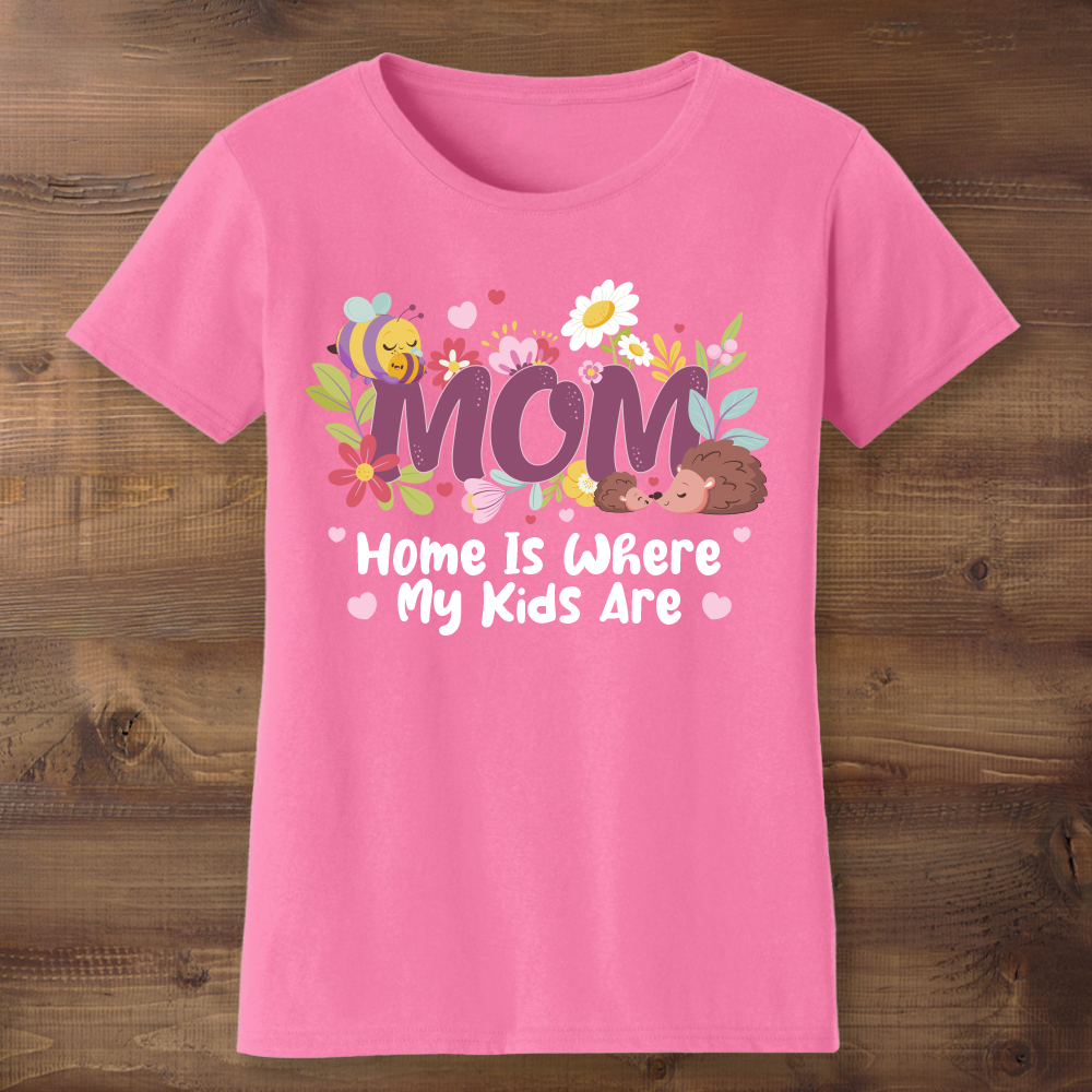 Home is Where My Kids Are Pink T-shirt