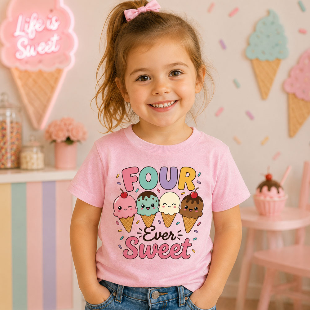 Ice Cream 4-Ever Sweet Light Pink T-shirt- Choose A Size