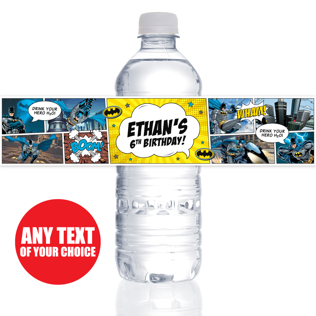 Batman Water Bottle Labels, Batman Bottle Labels, Water Labels