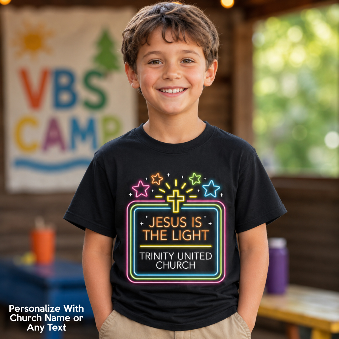 Jesus is the Light VBS Custom Black Shirt- ALL SIZES