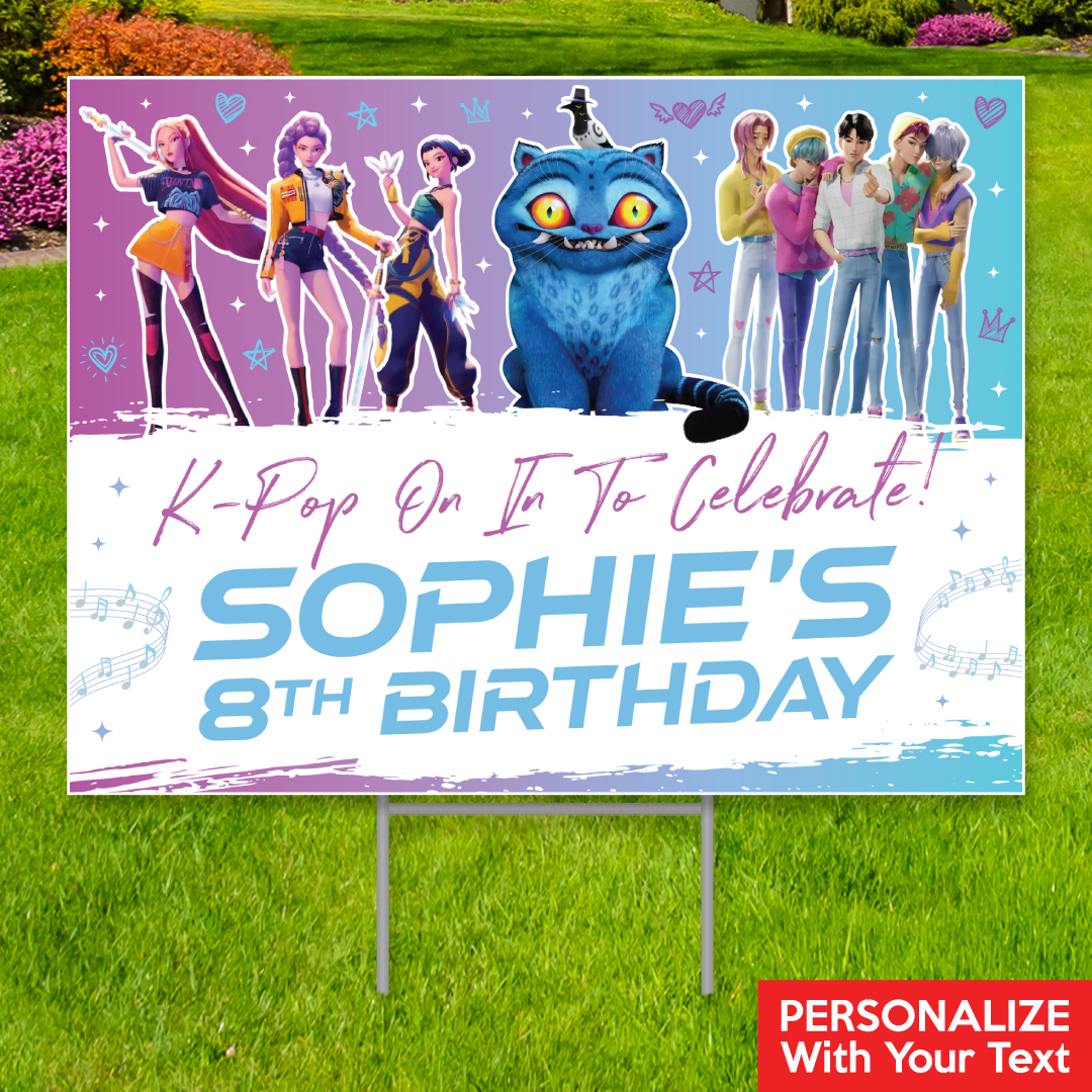 KPop Demon Hunters PERSONALIZED Large Yard Sign