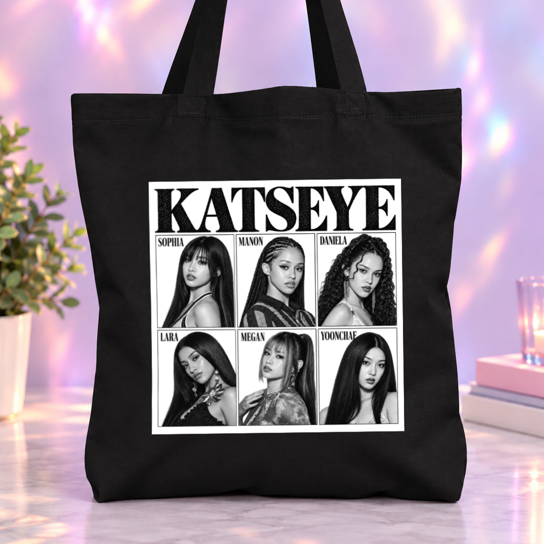Katseye XL Black Tote