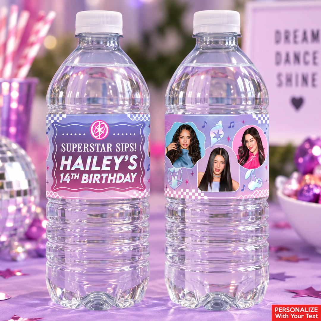 Katseye PERSONALIZED VINYL Bottle Labels - 10 PK
