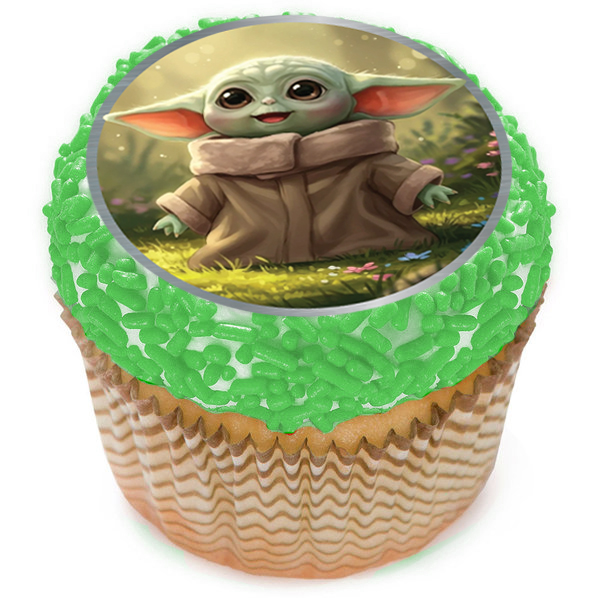 Grogu Cupcake Icing Toppers 12pk