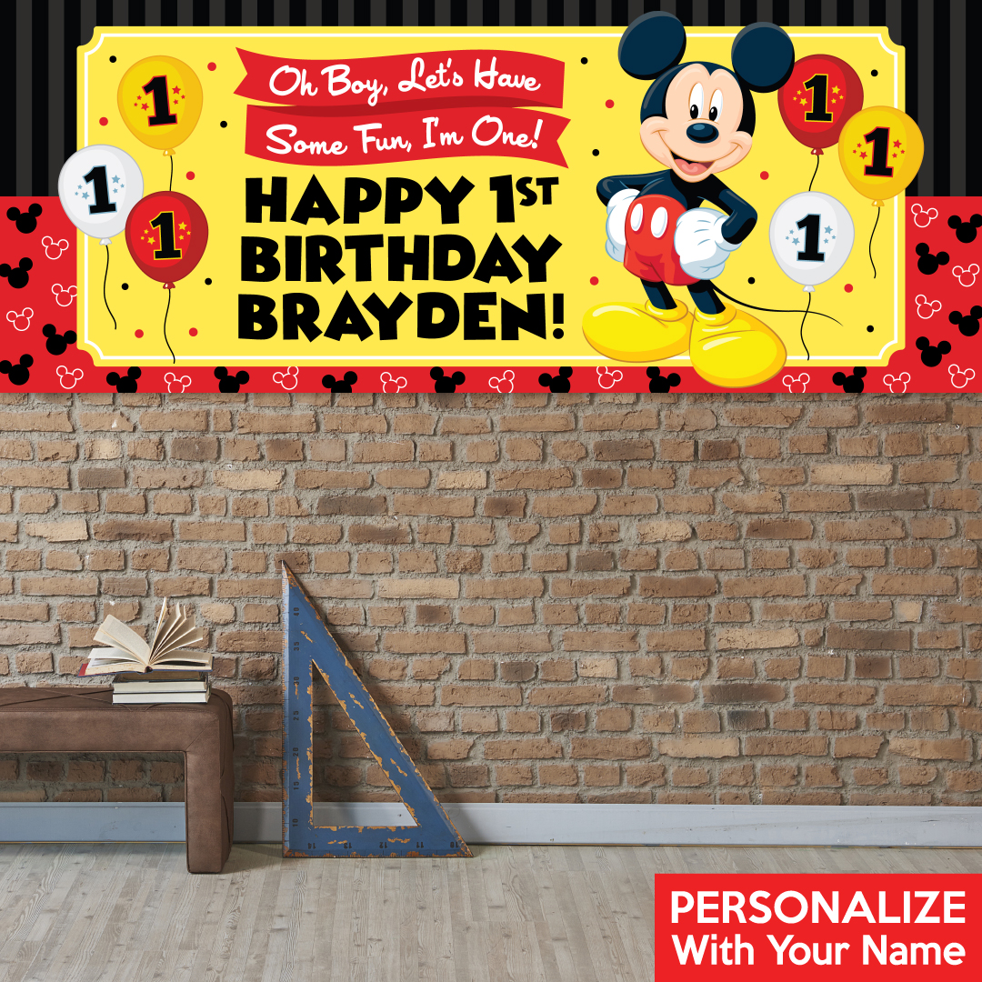 Mickey 1st PERSONALIZED Giant Vinyl Keepsake Banner