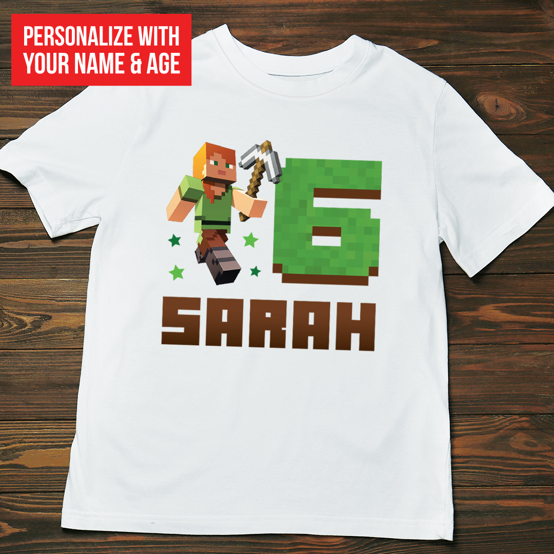 minecraft birthday shirt boy