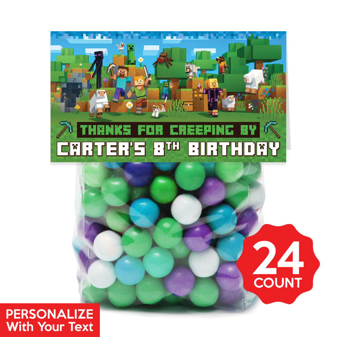 Minecraft Toy Tags Minecraft Personalized Treat Bags & Tags 24pk - Party Supplies Canada ...