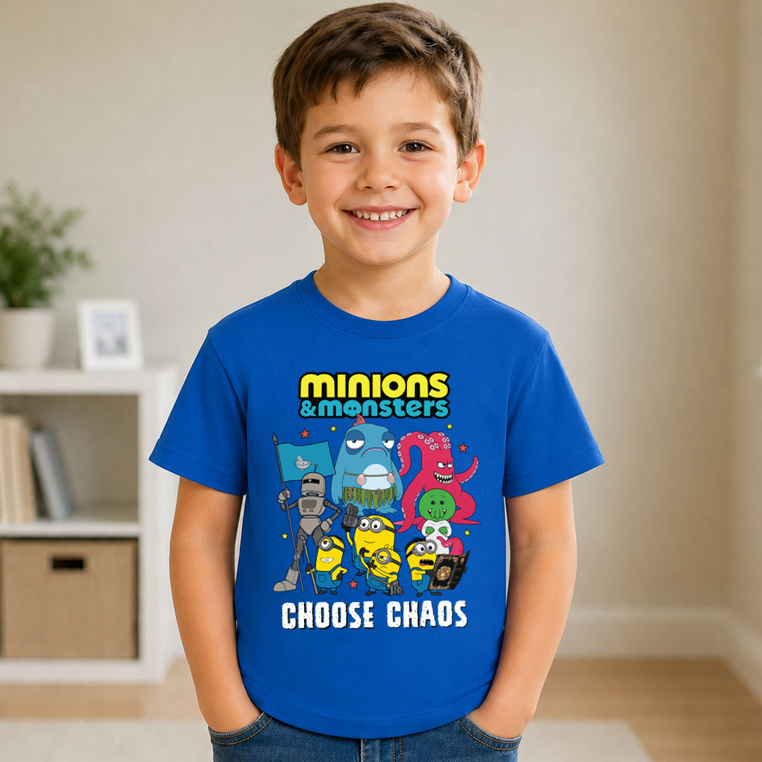 Minions & Monsters Personalized Blue T-shirt