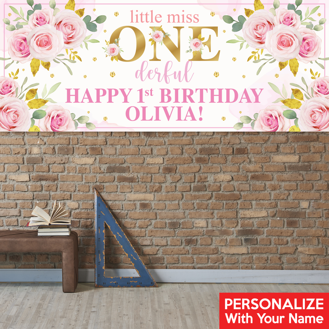 Miss ONE-derful PERSONALIZED Giant Vinyl Keepsake Banner