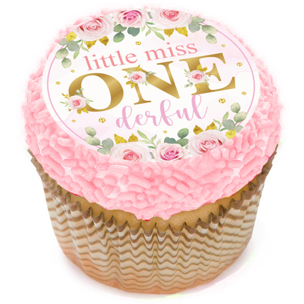Miss Onederful Cupcake Icing Toppers 12pk