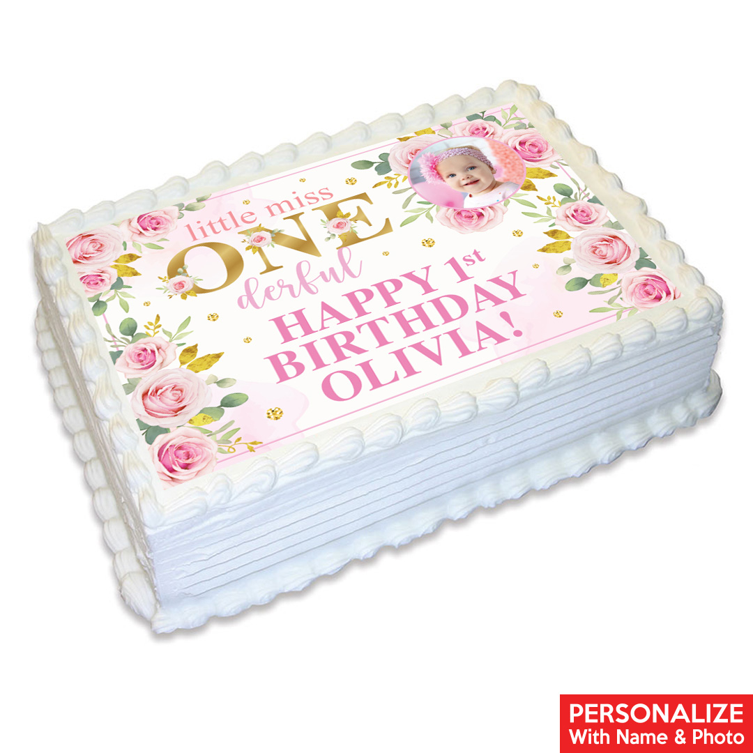 Miss Onederful Photo Personalizable Edible Icing