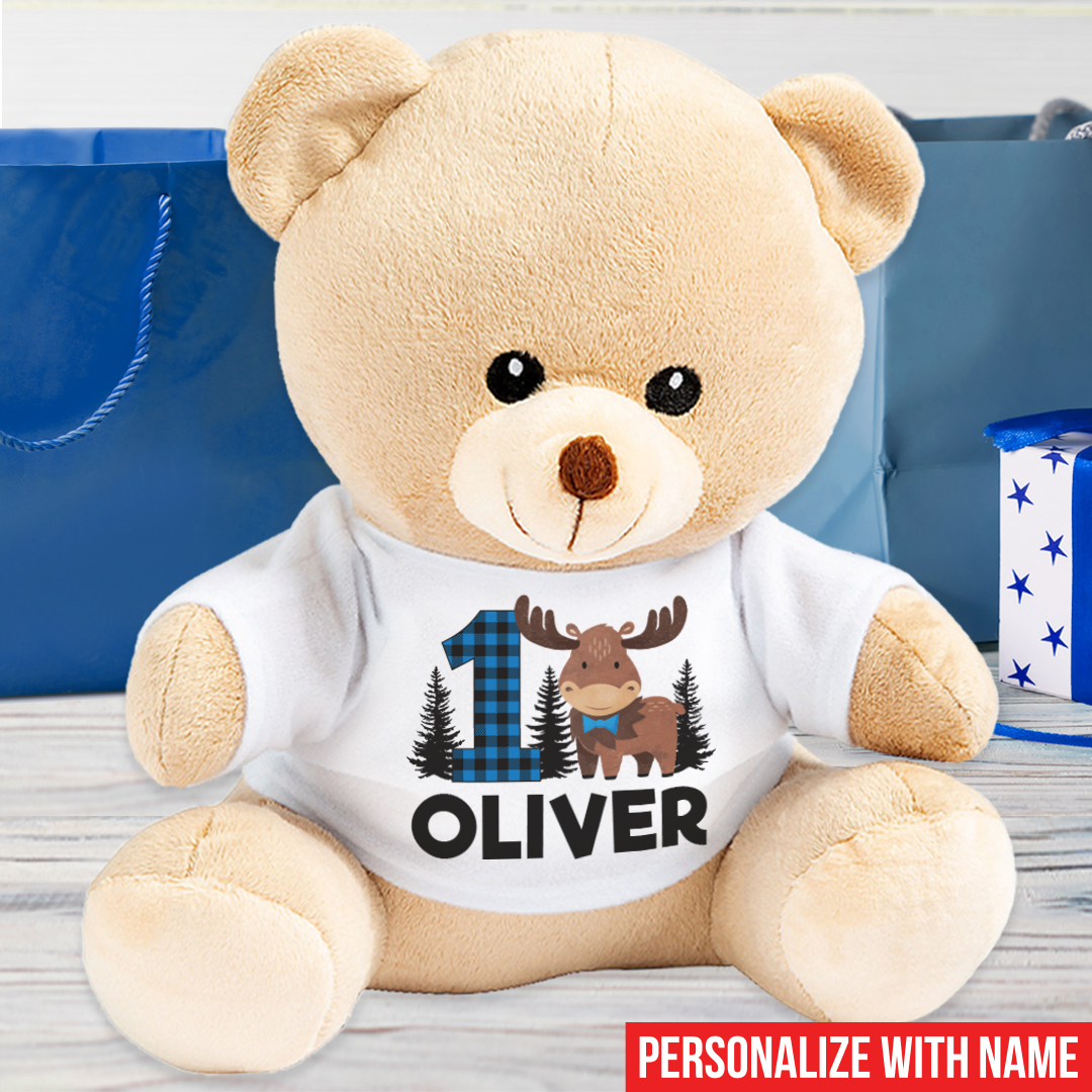 Personalized Moose Plaid ONE 10