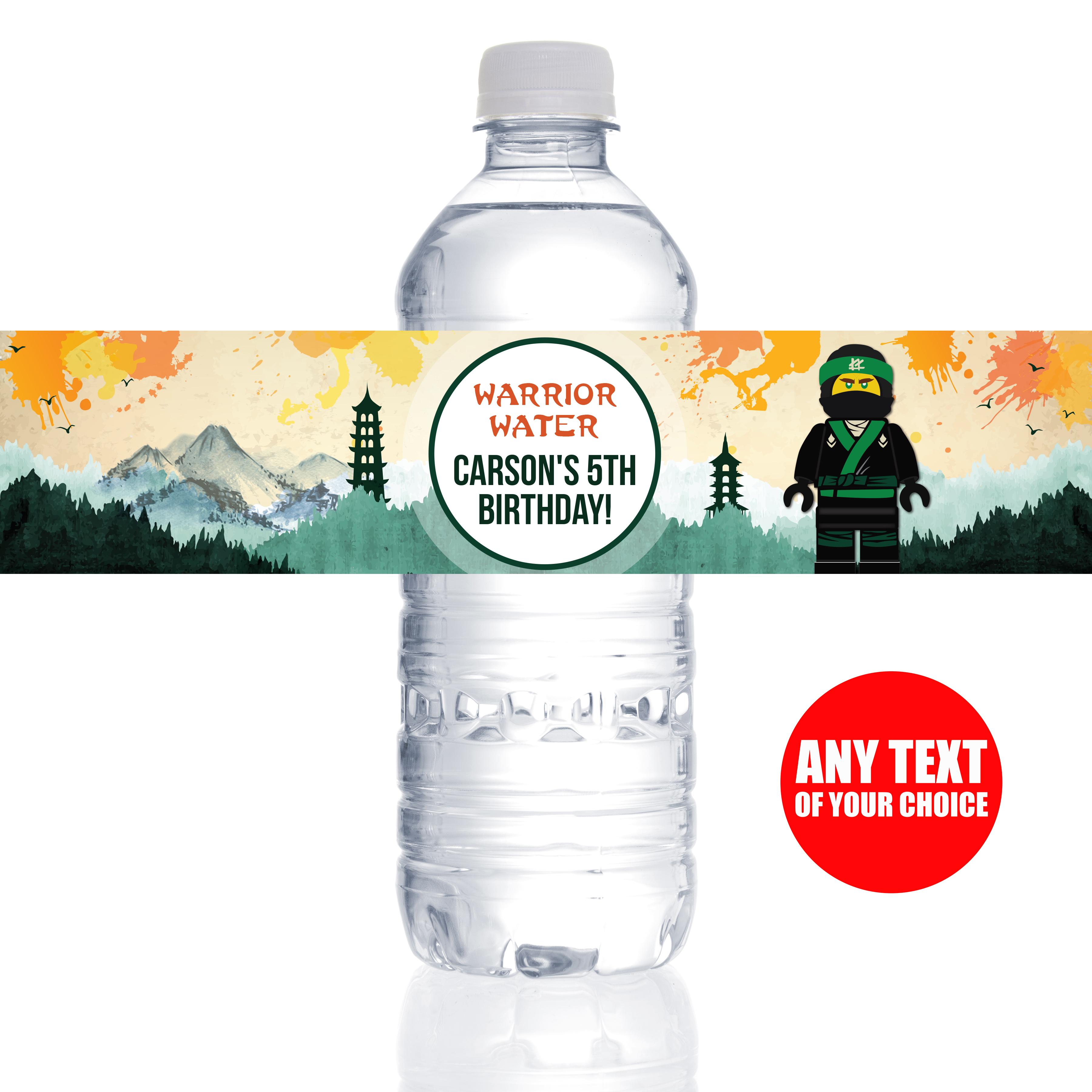Ninja Water Bottle Labels Ninja Birthday Party Ninja Party 