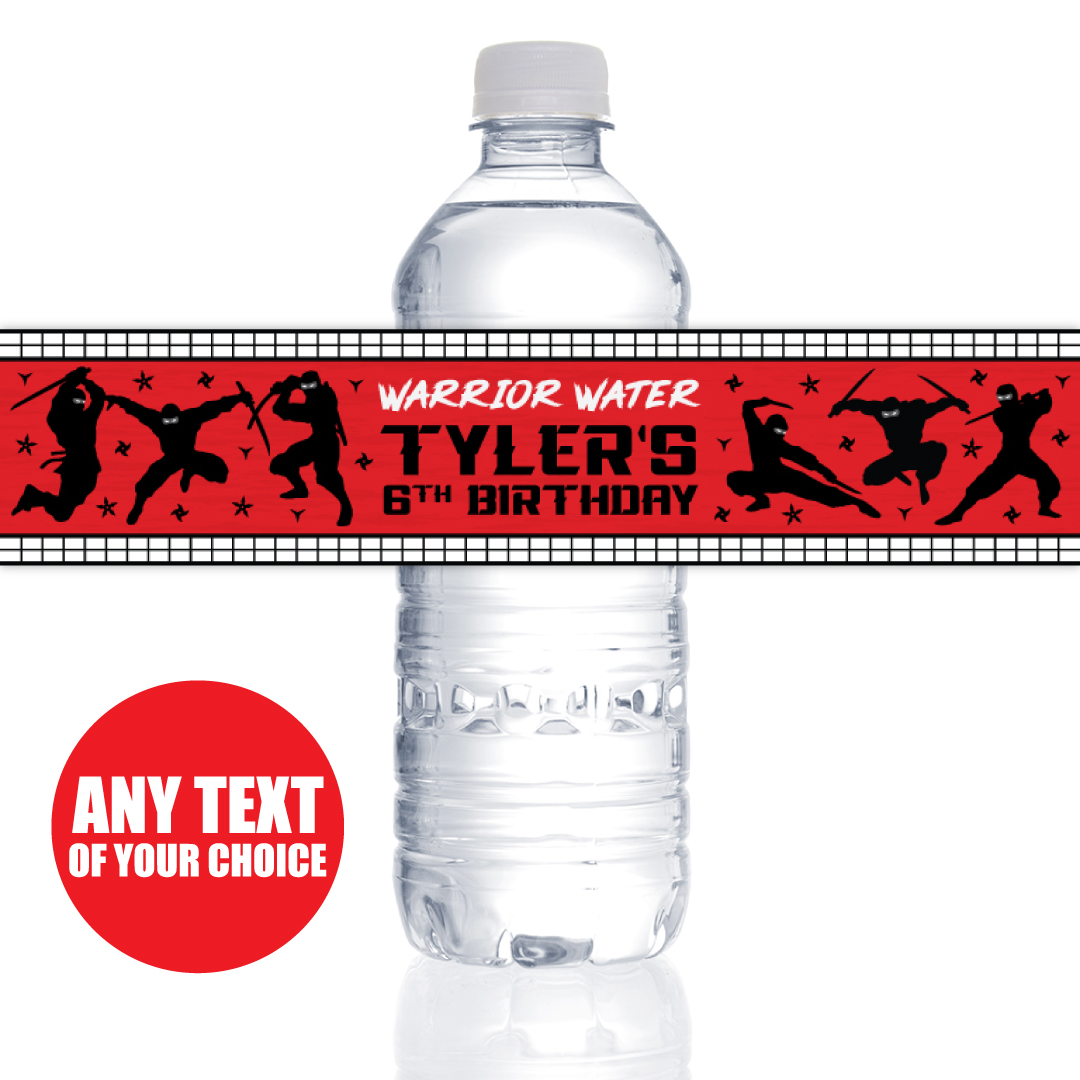 Ninja Water Bottle Labels Martial Arts Water Bottle Labels Ninja Birthday  Party Instant Download by Busy bee's Happenings