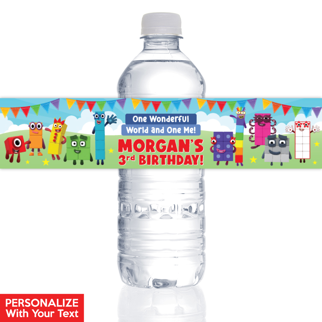 Numberblocks PERSONALIZED VINYL Bottle Labels - 10 PK