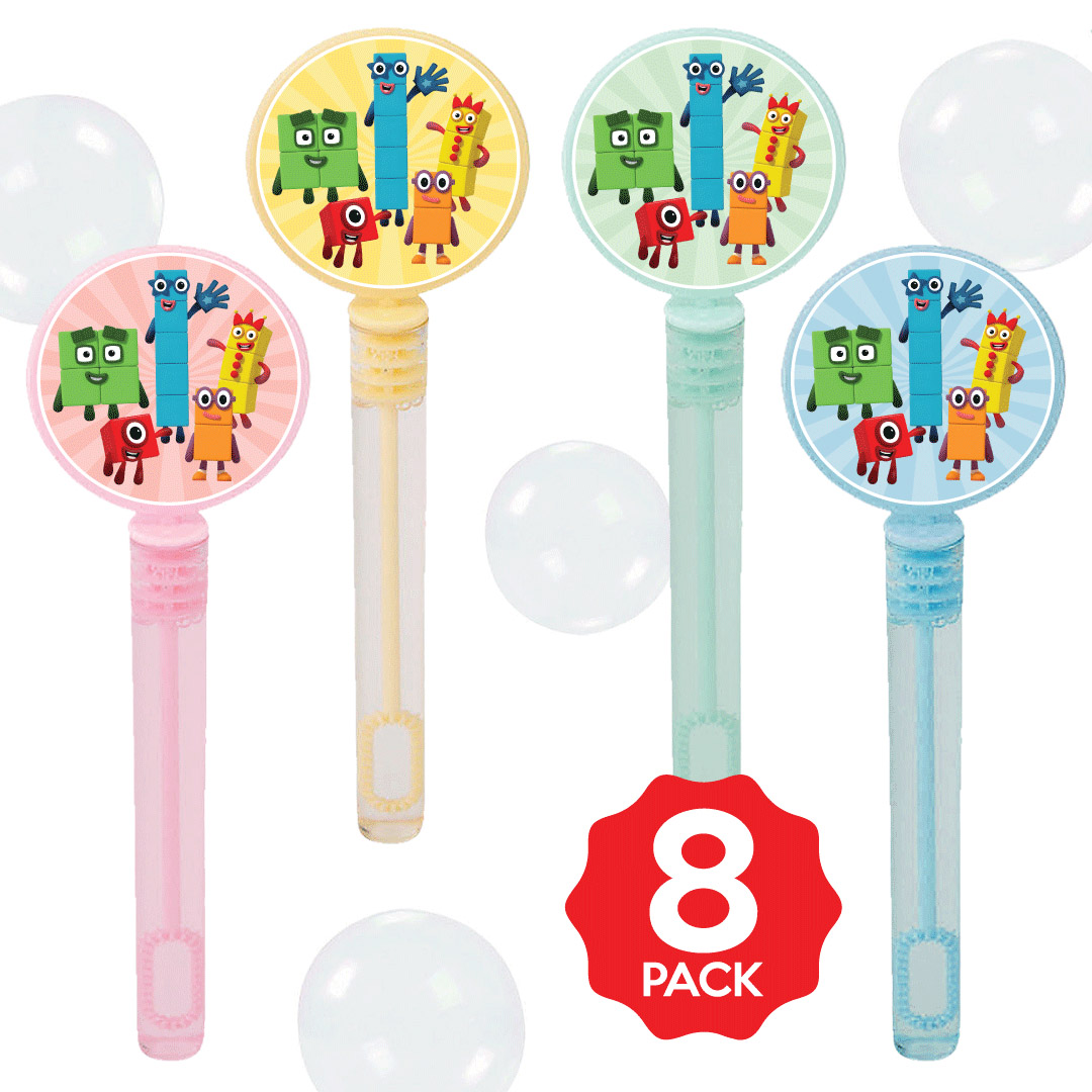 NumberBlocks Bubble Bottles w/Wands - 8 PACK