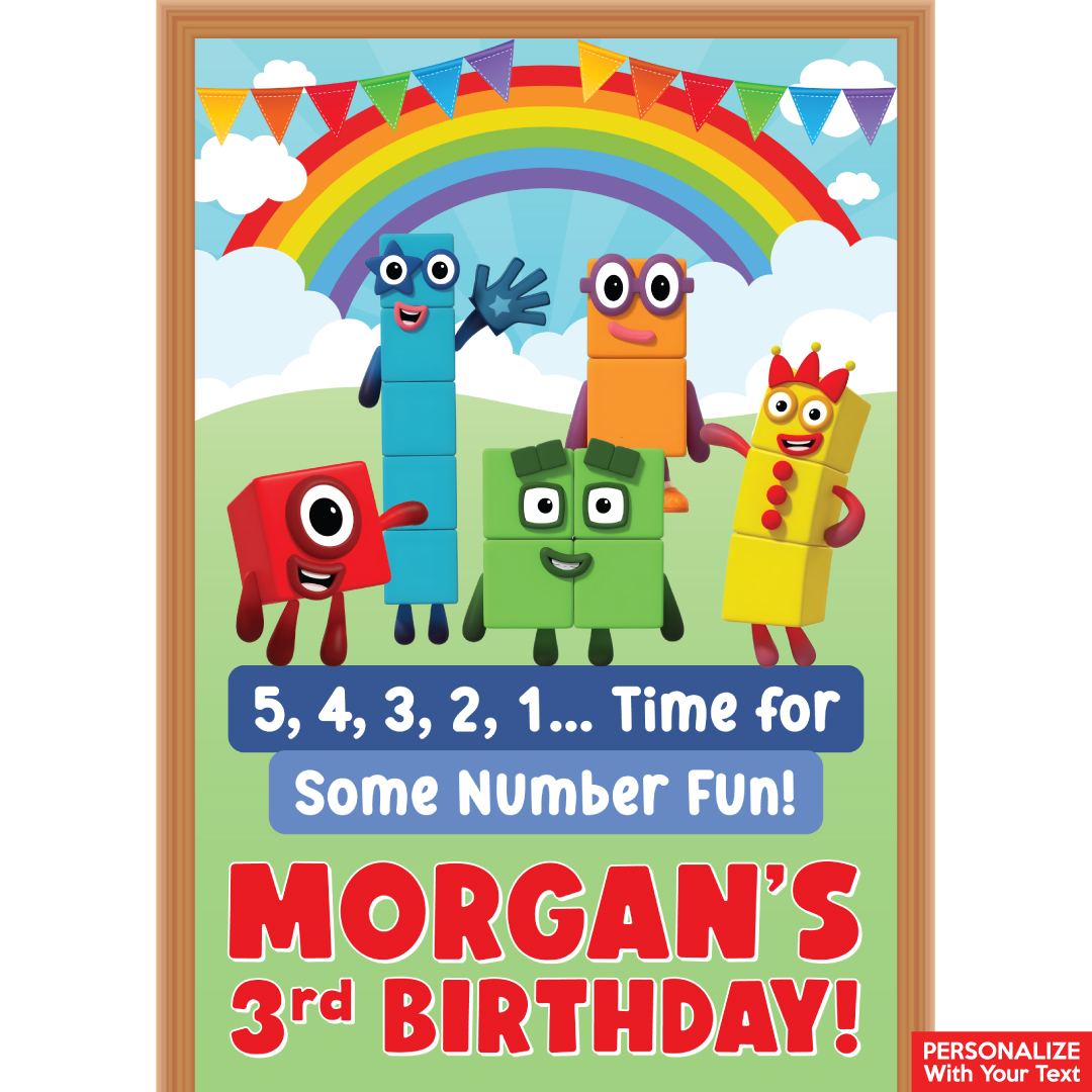 Numberblocks PERSONALIZED Giant Vinyl Keepsake Door Sign