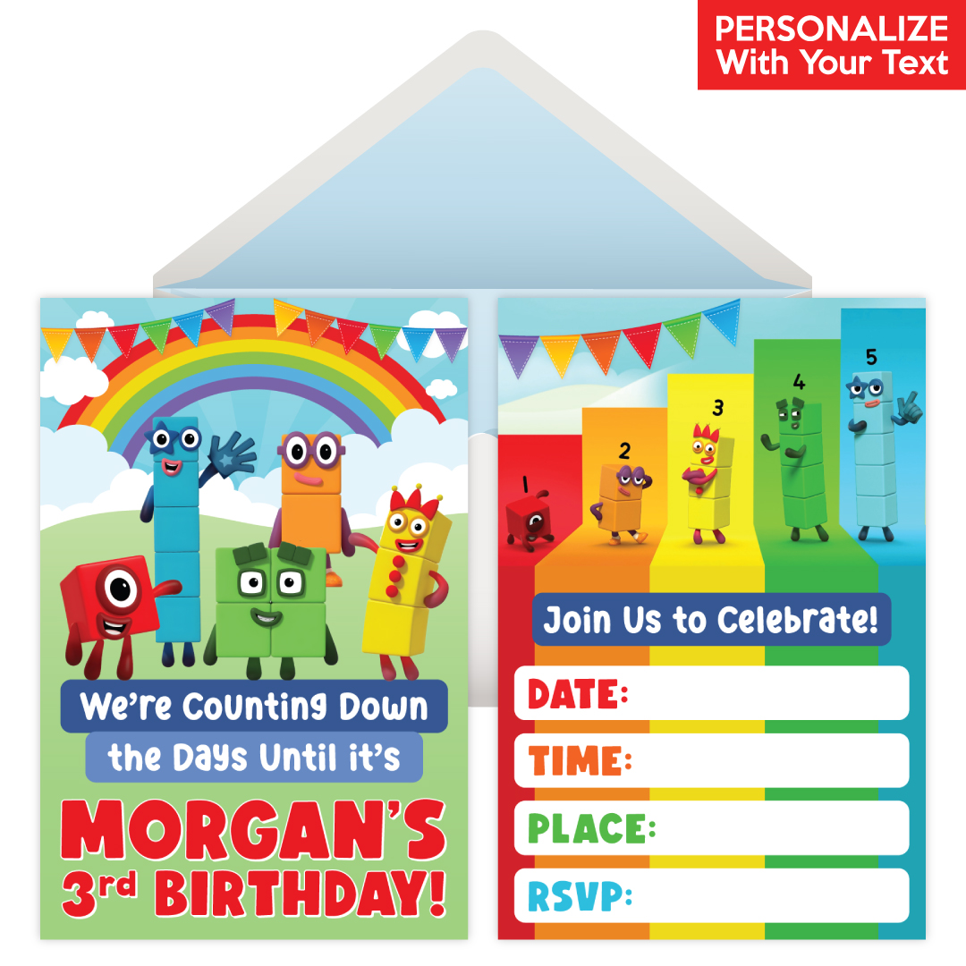 Numberblocks PERSONALIZED Invitations - 8 Pk