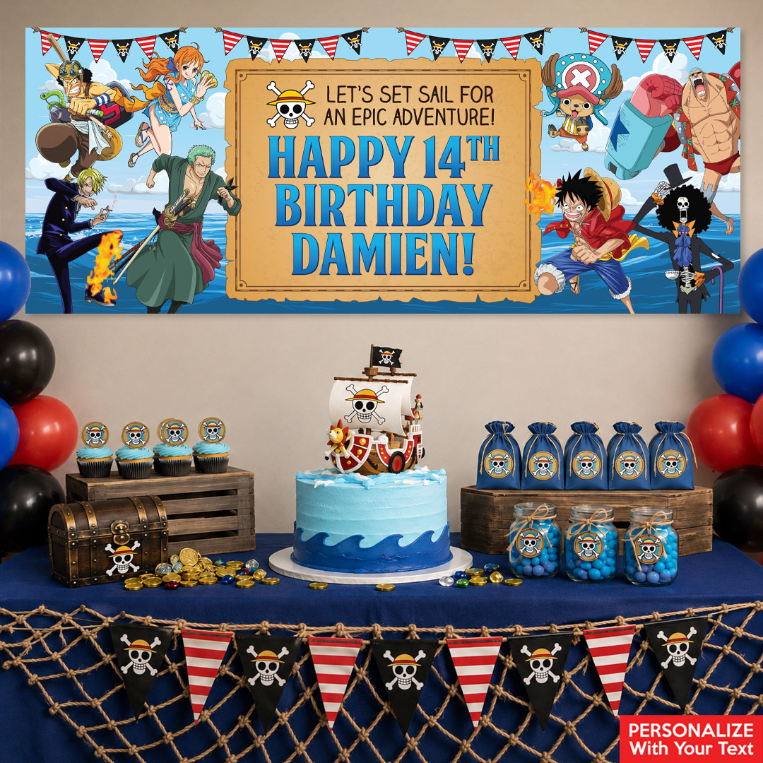 One Piece PERSONALIZED Giant Vinyl Keepsake Banner