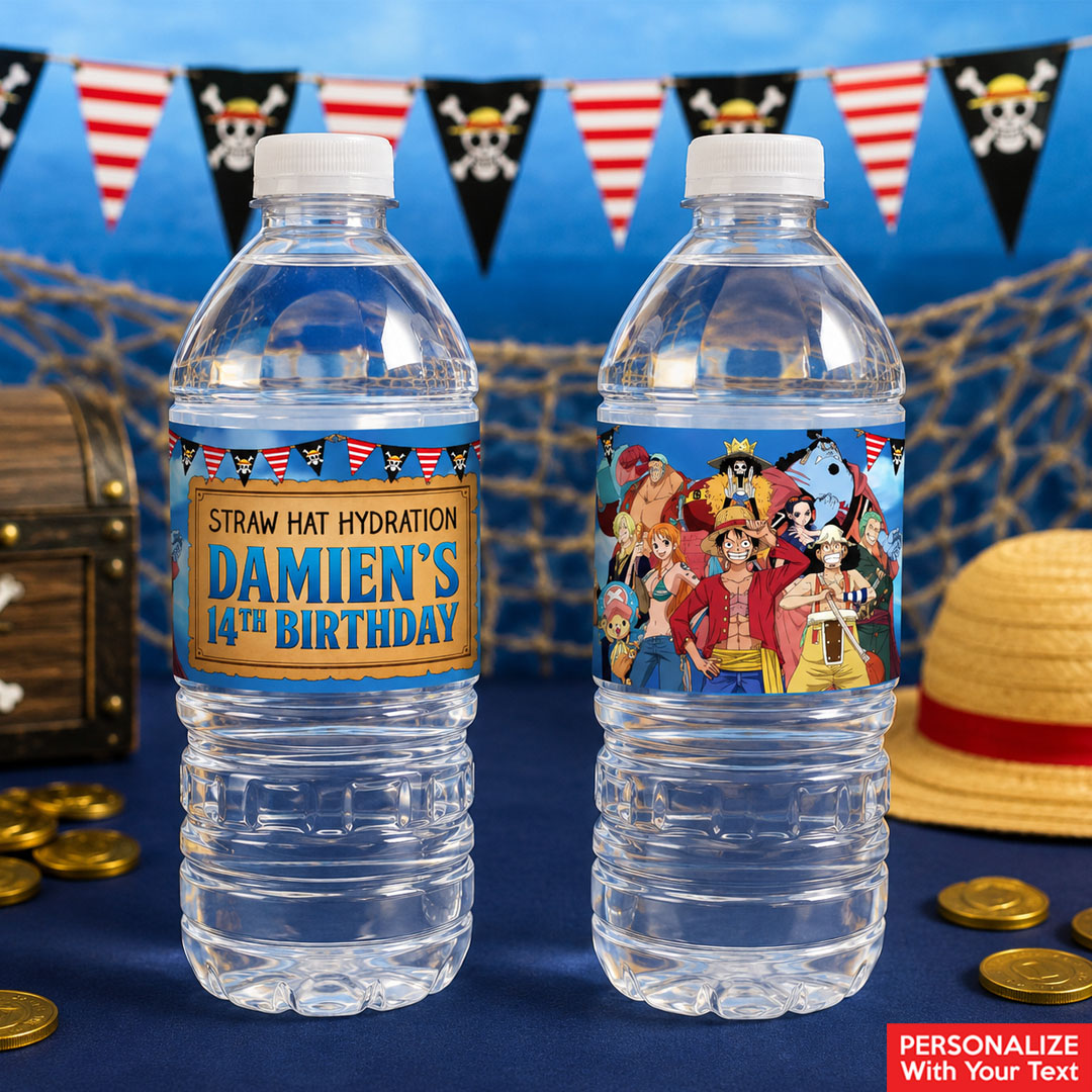 One Piece PERSONALIZED VINYL Bottle Labels - 10 PK