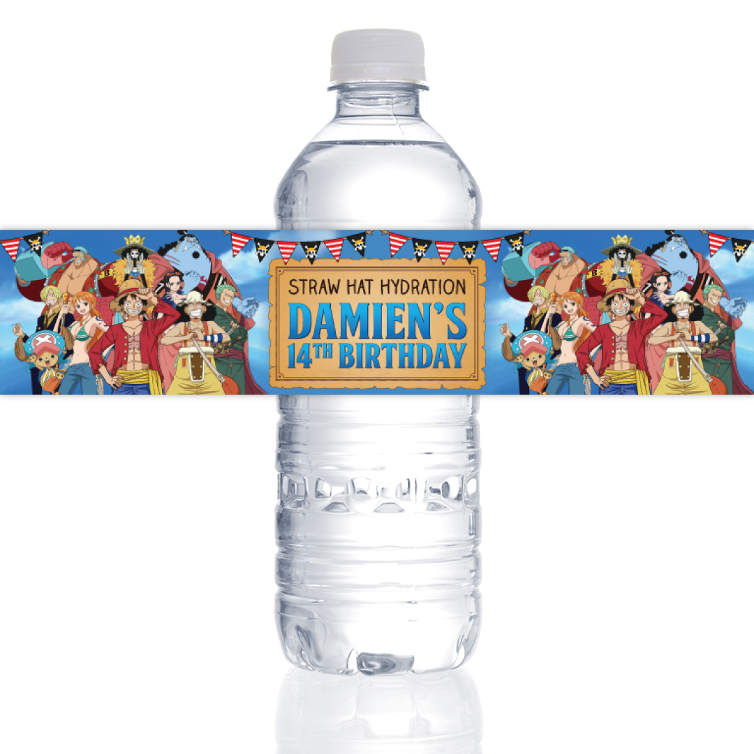 One Piece PERSONALIZED VINYL Bottle Labels - 10 PK