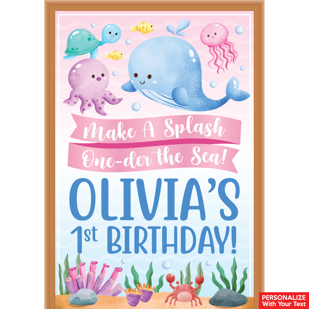 One-der the Sea PERSONALIZED Giant Vinyl Keepsake Door Sign