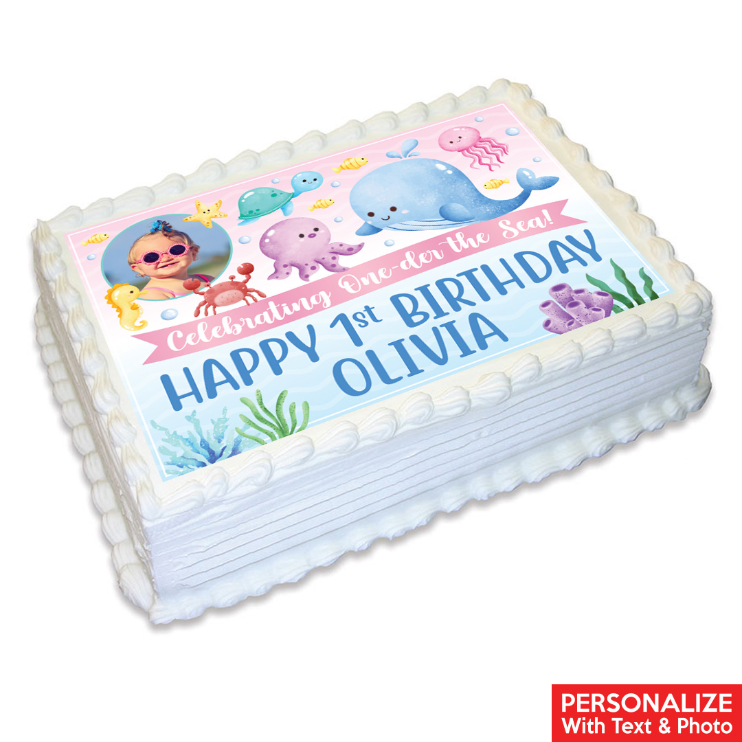 One-der the Sea 1st Photo Personalizable Edible Icing