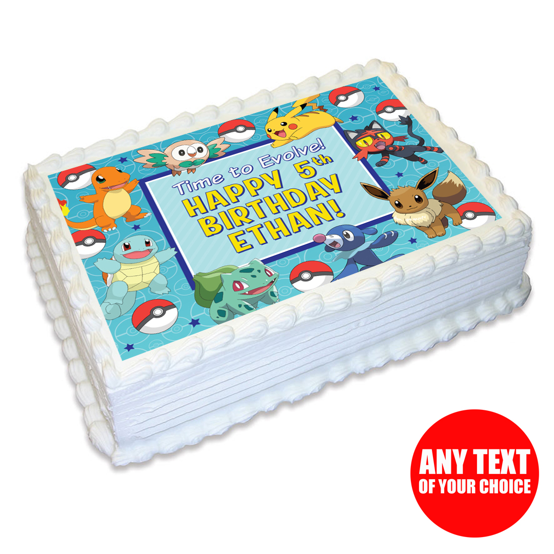Pokemon cupcake toppers, edible icing sheet, birthday cake topper.