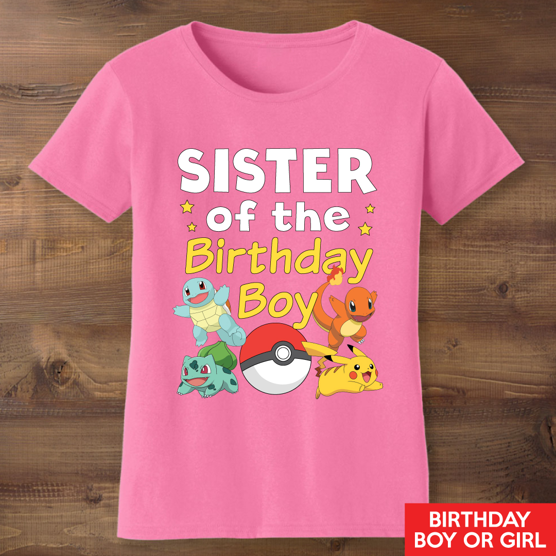 Pokemon Sister of the Birthday Child Pink T-shirt