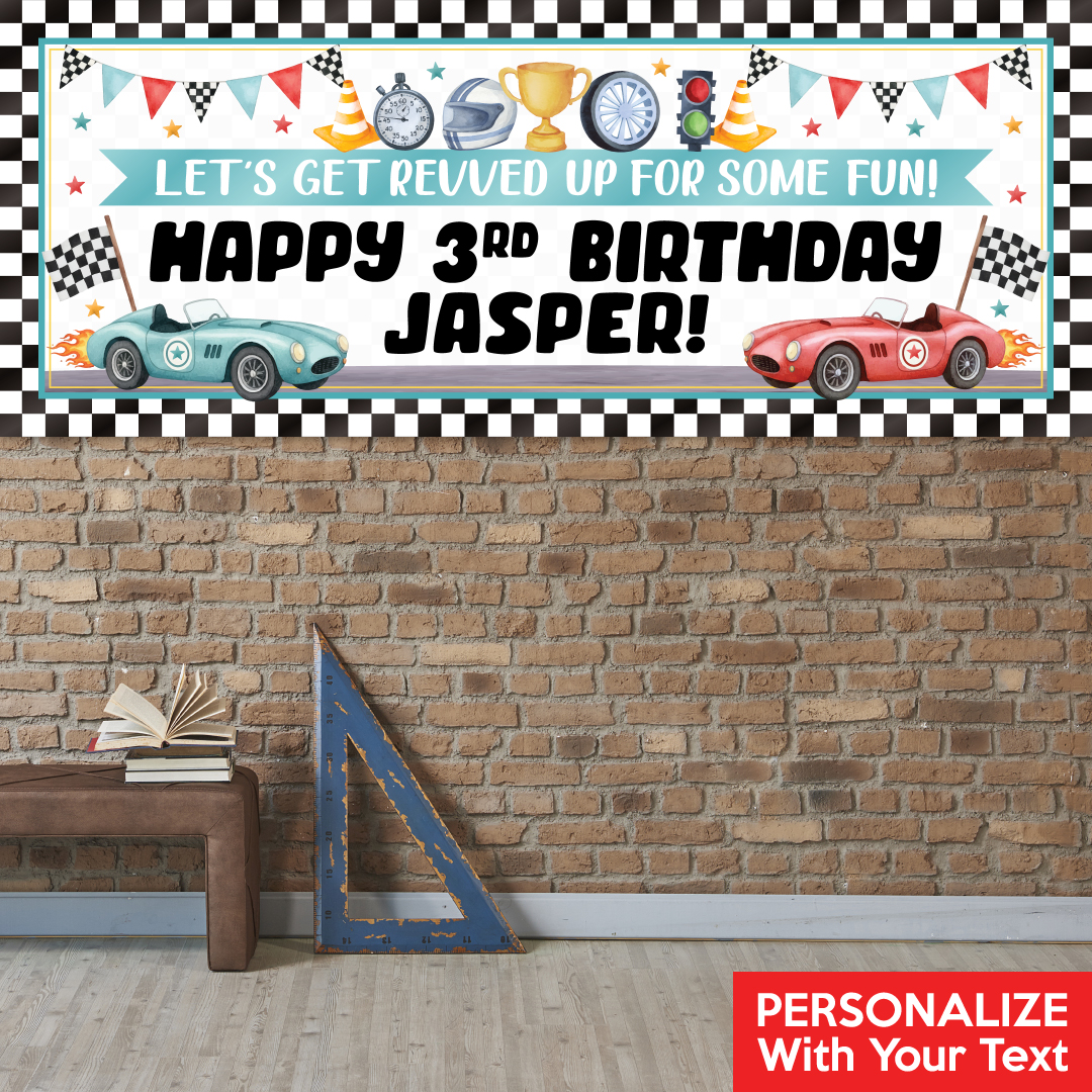Racing Watercolour PERSONALIZED Giant Vinyl Keepsake Banner