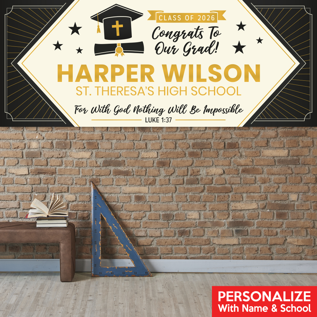 Religious Grad PERSONALIZED Vinyl Banner