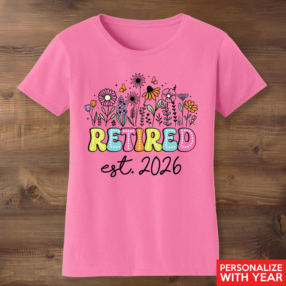 Retired Floral Custom Year Pink T-Shirt