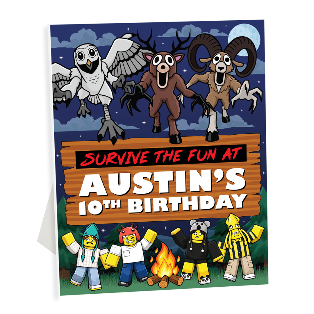 Roblox 99 Nights Personalized Birthday Easel Display Sign