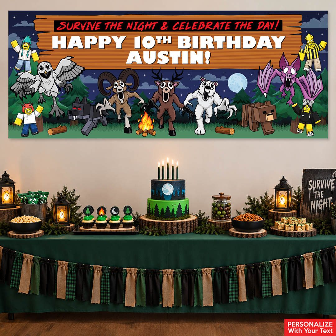 Roblox 99 Nights PERSONALIZED Vinyl Keepsake Banner