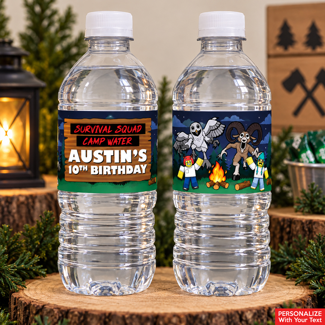 Roblox 99 Nights PERSONALIZED Bottle Labels - 10 PK