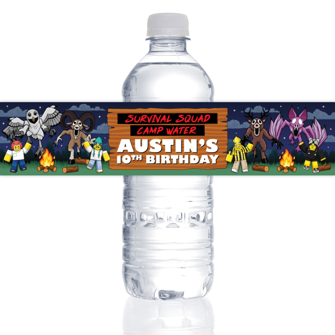 Roblox 99 Nights PERSONALIZED Bottle Labels - 10 PK
