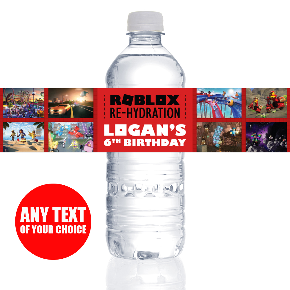 Roblox Personalized Vinyl Bottle Labels 10 Pk Party Supplies Canada Open A Party - roblox water bottle labels