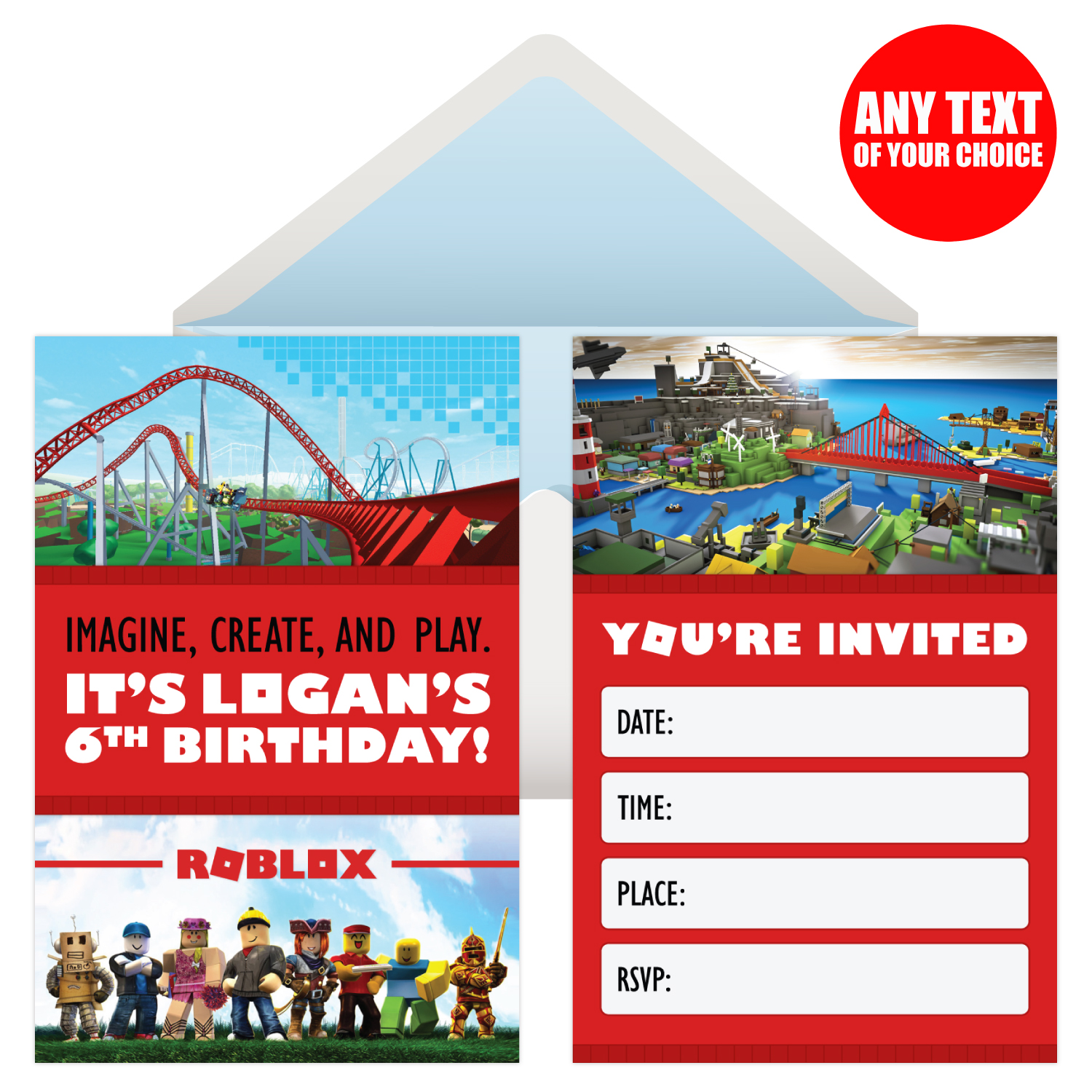 Roblox Personalized Invitations 8 Pack Party Supplies Canada