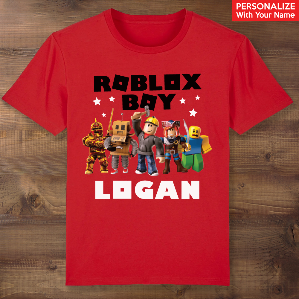 Roblox Personalized Name Red T-shirt
