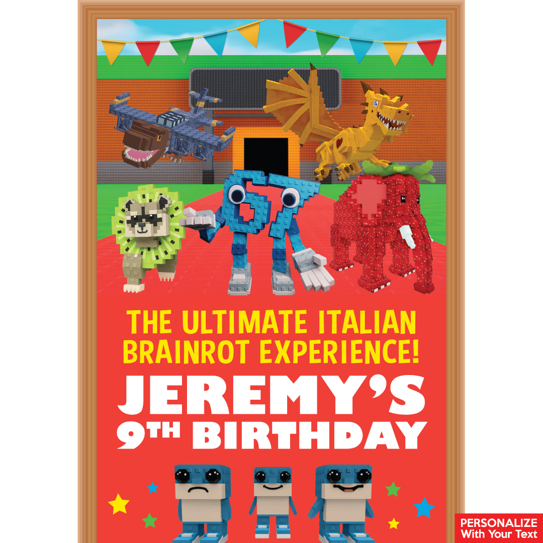 Roblox Steal A Brainrot PERSONALIZED Vinyl Door Sign