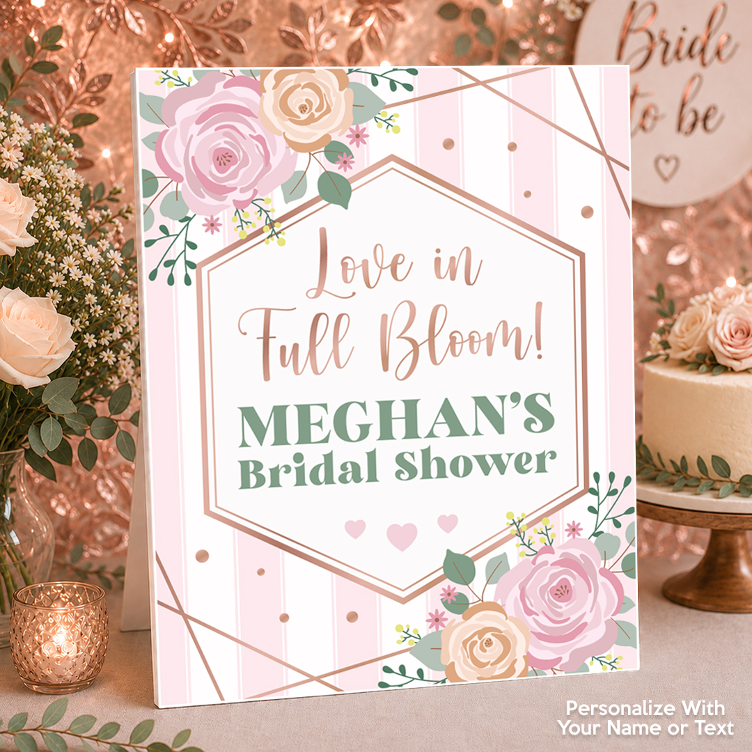 Rose Gold Blooms Personalized Bridal Shower 14