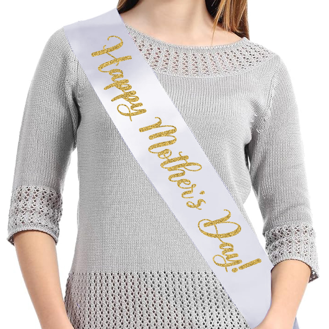 Best Mom Ever Light Purple Sash w/ White Vinyl
