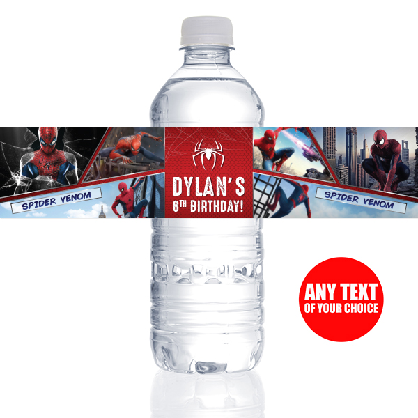 Spiderman Water Bottle Labels 