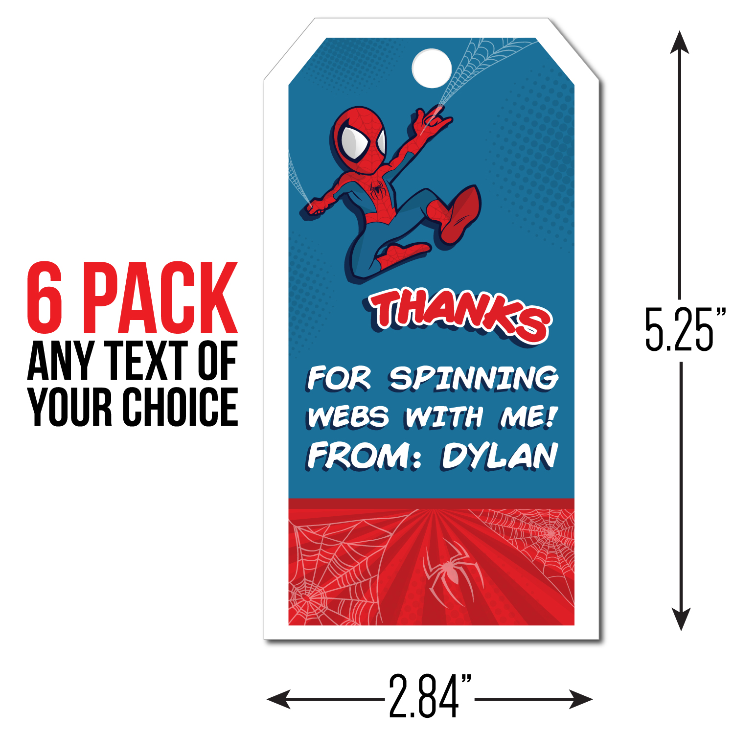 Spiderman Party: Thank You Tags - 6 Pk Party Supplies Canada - Open A Party