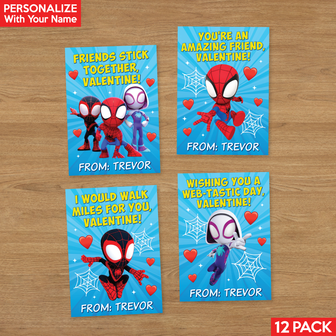 Spidey and Friends PERSONALIZED Valentine Cards 12 PKK