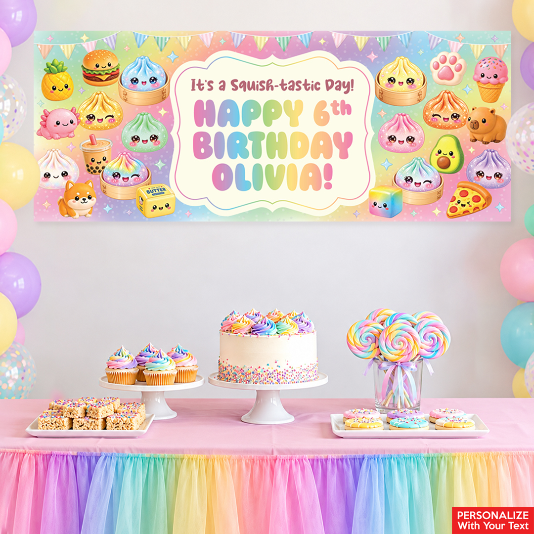 Dumpling Squishy PERSONALIZED Giant Vinyl Keepsake Banner