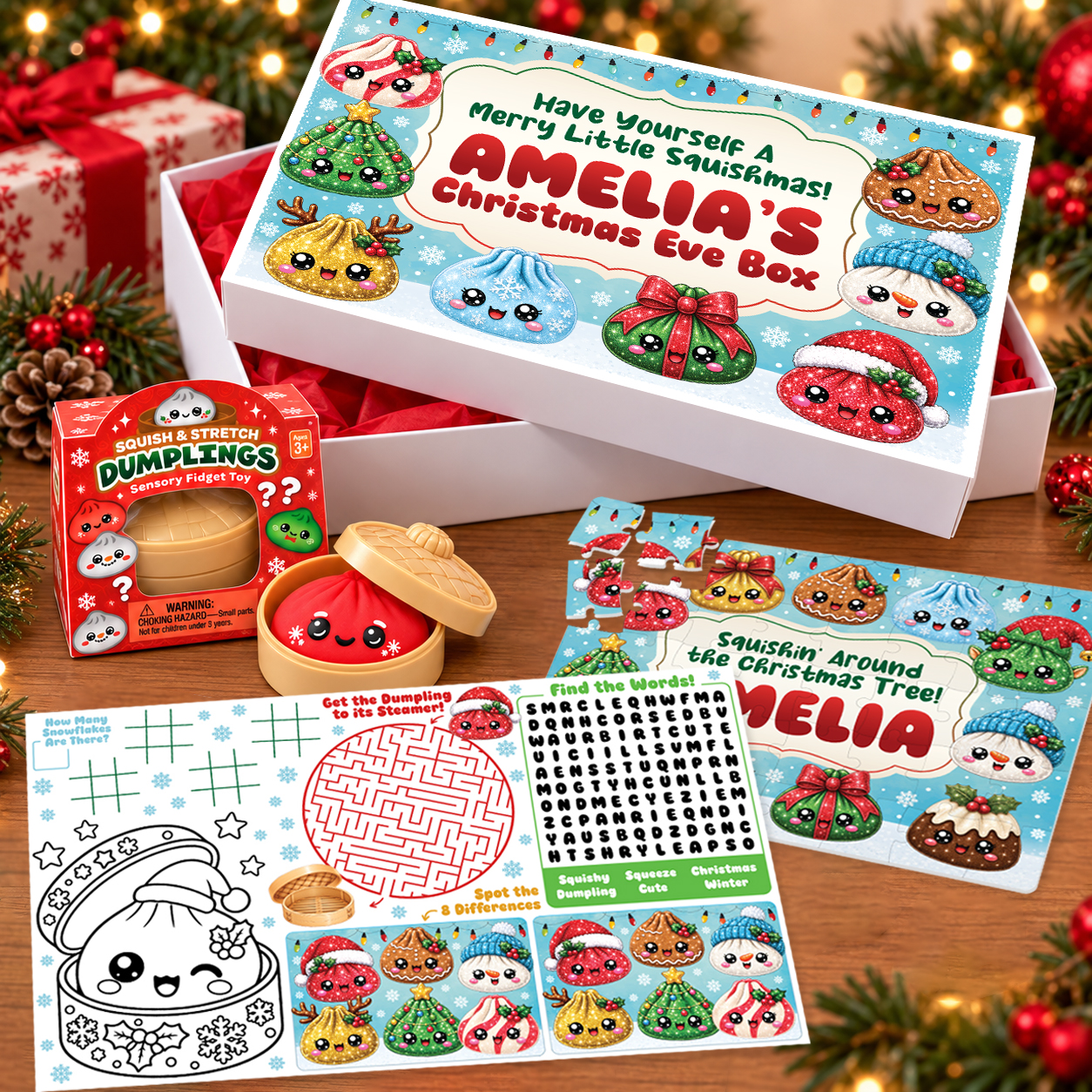 *PERSONALIZED Squishy Dumpling Christmas Eve Gift Box Set