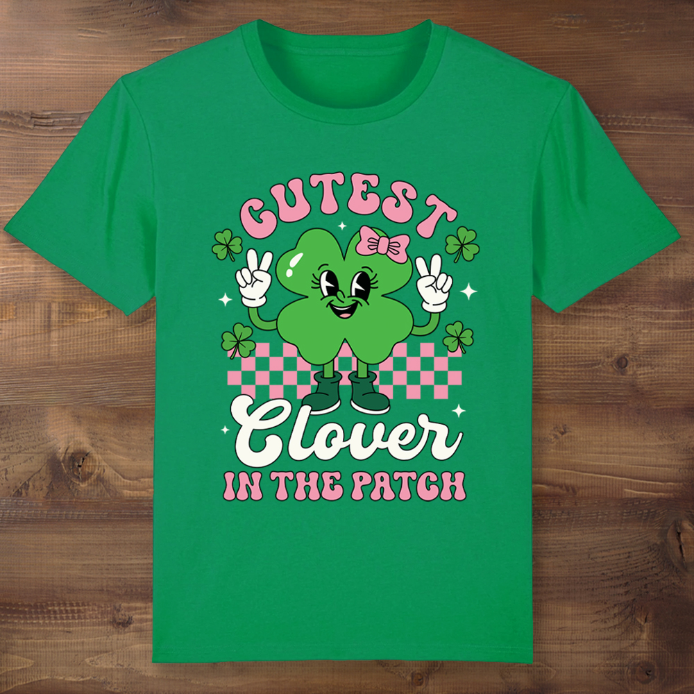 St Patrick's Day Cutest Clover Girl Green T-shirt