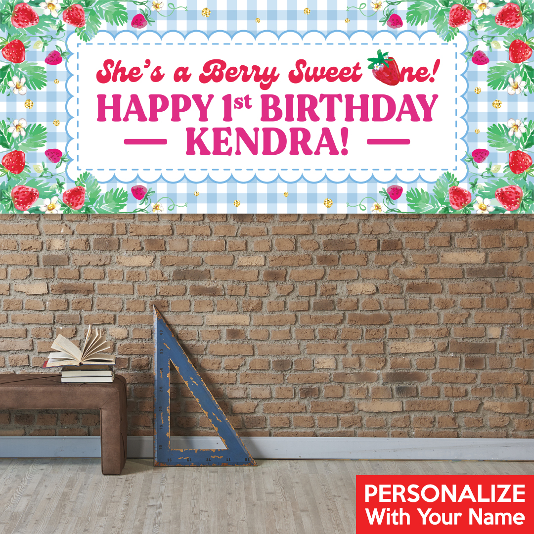 Strawberry 1st PERSONALIZED Giant Vinyl Keepsake Banner